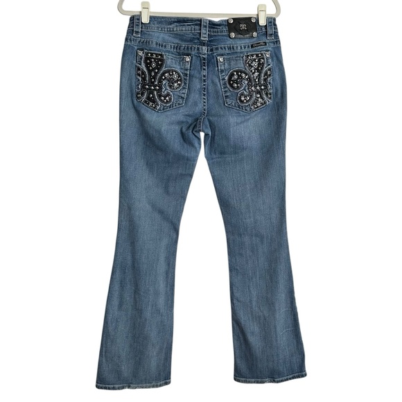 Miss Me Denim - MISS ME Mid Rise Bootcut Jeans 31 Fleur De Lis‎ Pockets Y2K Western Glam Denim